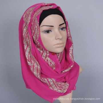 Hermosa impresión estilo musulmán mujeres calientes árabe musulmán con cuentas hijab bufanda